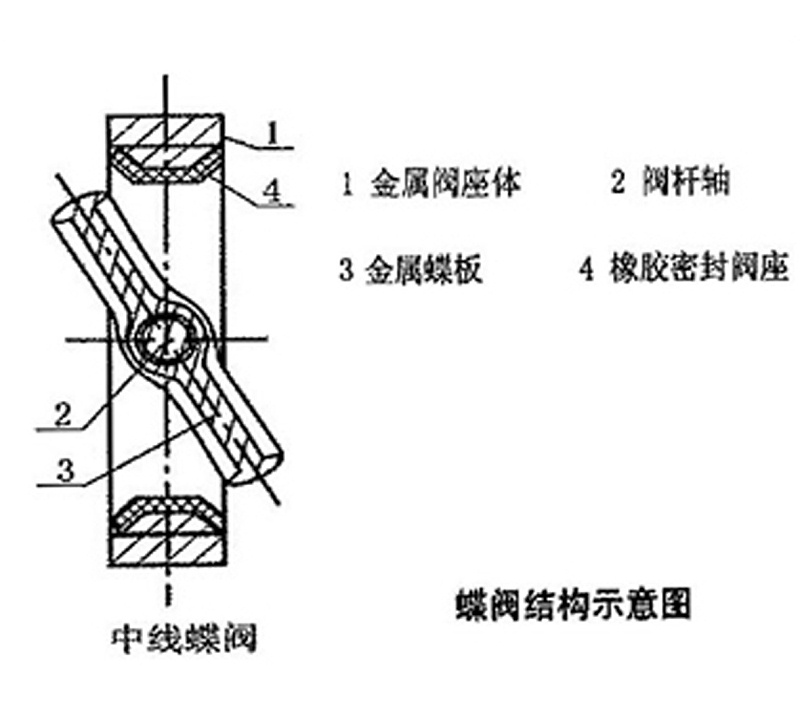 D71X對夾中線(xiàn)蝶閥結構示意圖